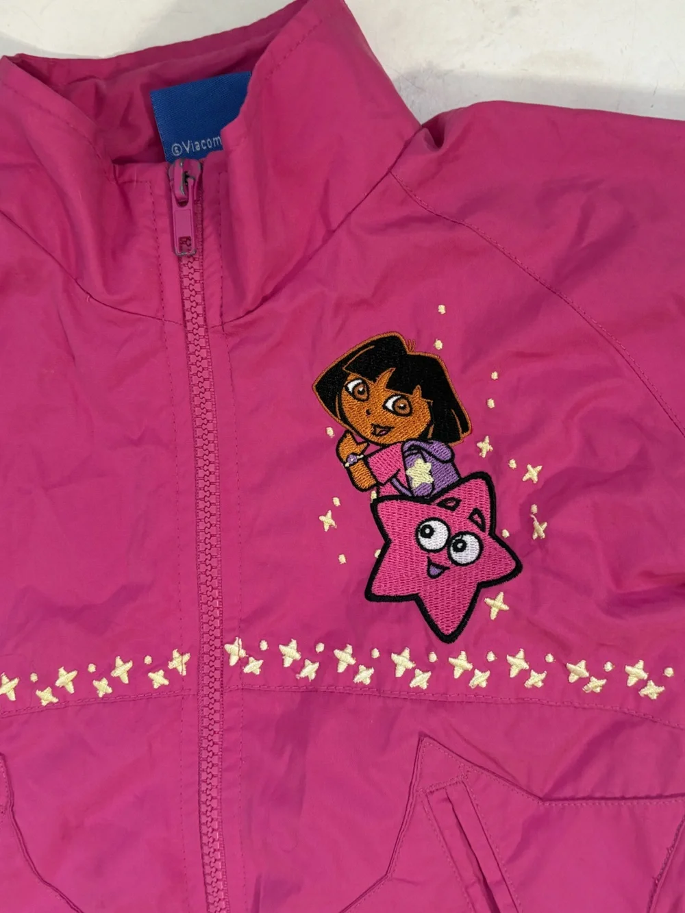 Vintage 2T Y2K Nick Jr. 2004 Dora The Explorer Pink Embroidered Jacket Nostalgia